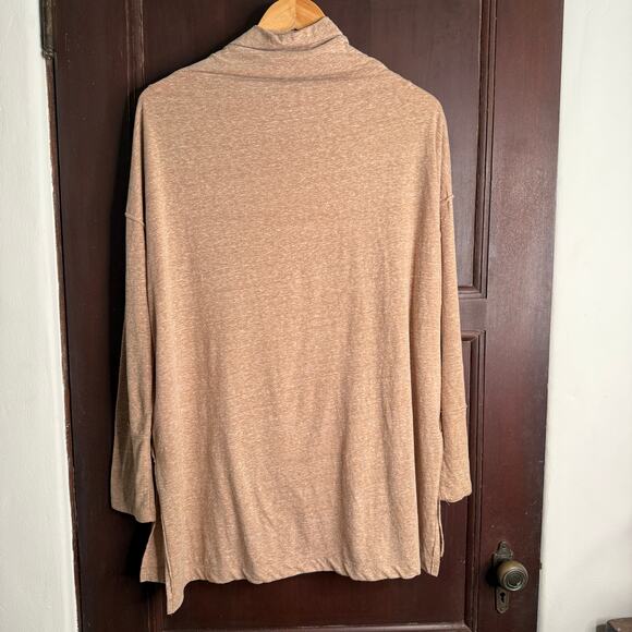 FREE PEOPLE | We the Free Oatmeal Heather Oversized Funnel neck tee Extra Small - Picture 2 of 5